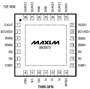 Расположение выводов MAX5073