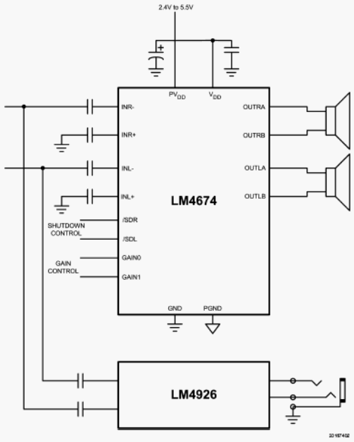 Типовая схема включения LM4674