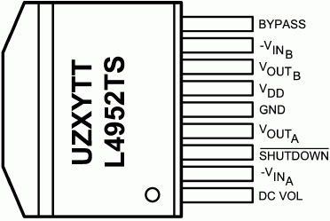 Расположение выводов LM4952